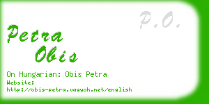 petra obis business card